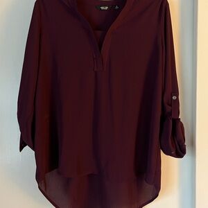 Simply Vera Vera Wang Deep Burgundy Blouse